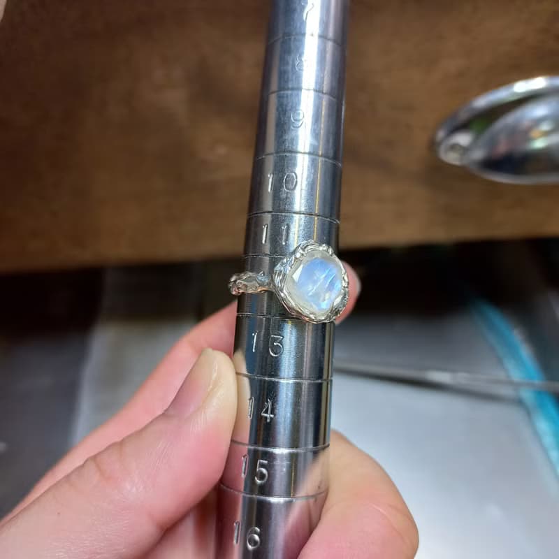 月光石手工純銀戒指 六月誕生石 Moonstone Handmade Ring