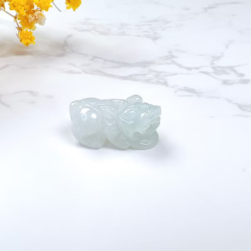【招財神獸】冰種翡翠貔貅項鍊擺飾 | 天然緬甸玉翡翠A貨 | 送禮