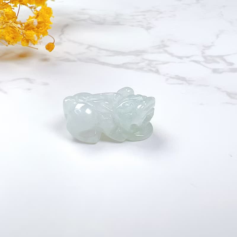 【招財神獸】冰種翡翠貔貅項鍊擺飾 | 天然緬甸玉翡翠A貨 | 送禮