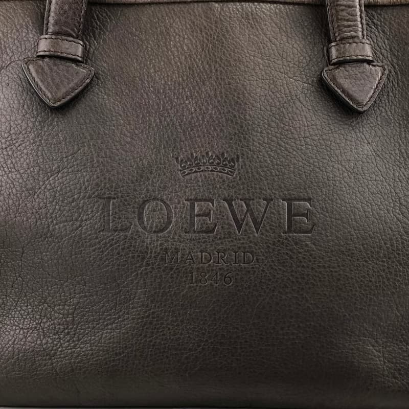 【 日本直送　名牌中古包 】LOEWE ロエベ ハンドバッグ ブラウン ロゴ レザー vintage ヴィンテージ オールド i7rj5t