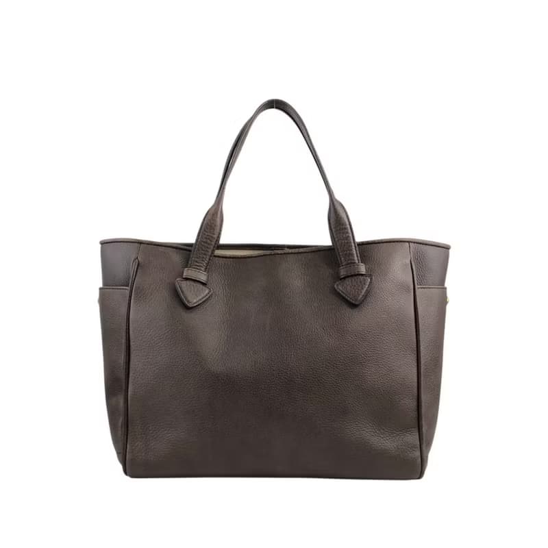 【 日本直送　名牌中古包 】LOEWE ロエベ ハンドバッグ ブラウン ロゴ レザー vintage ヴィンテージ オールド i7rj5t