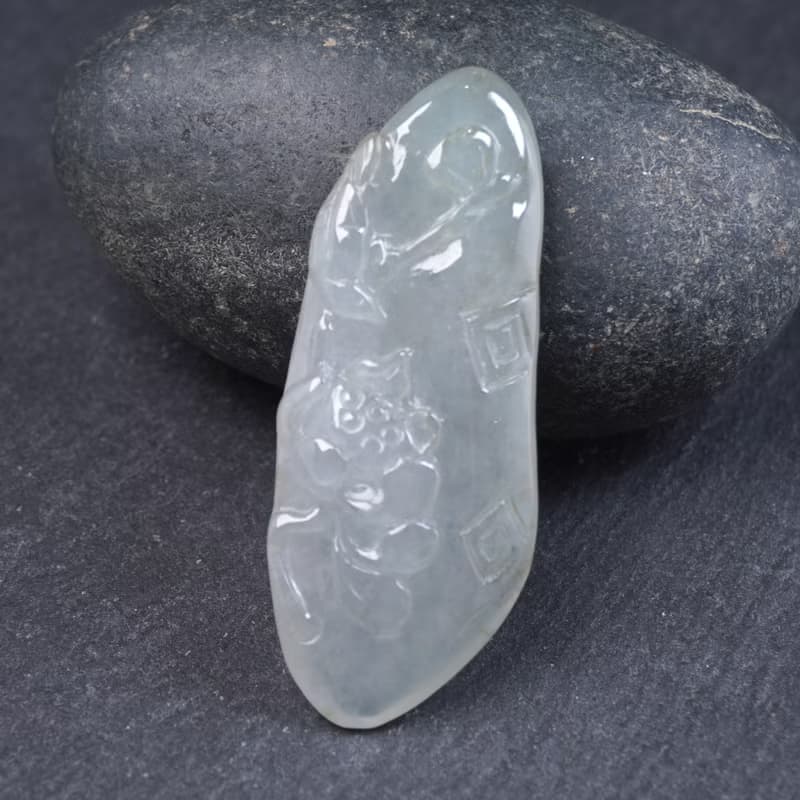 冰種翡翠巧雕蓮花項鍊 | 天然緬甸玉翡翠A貨 | 送禮