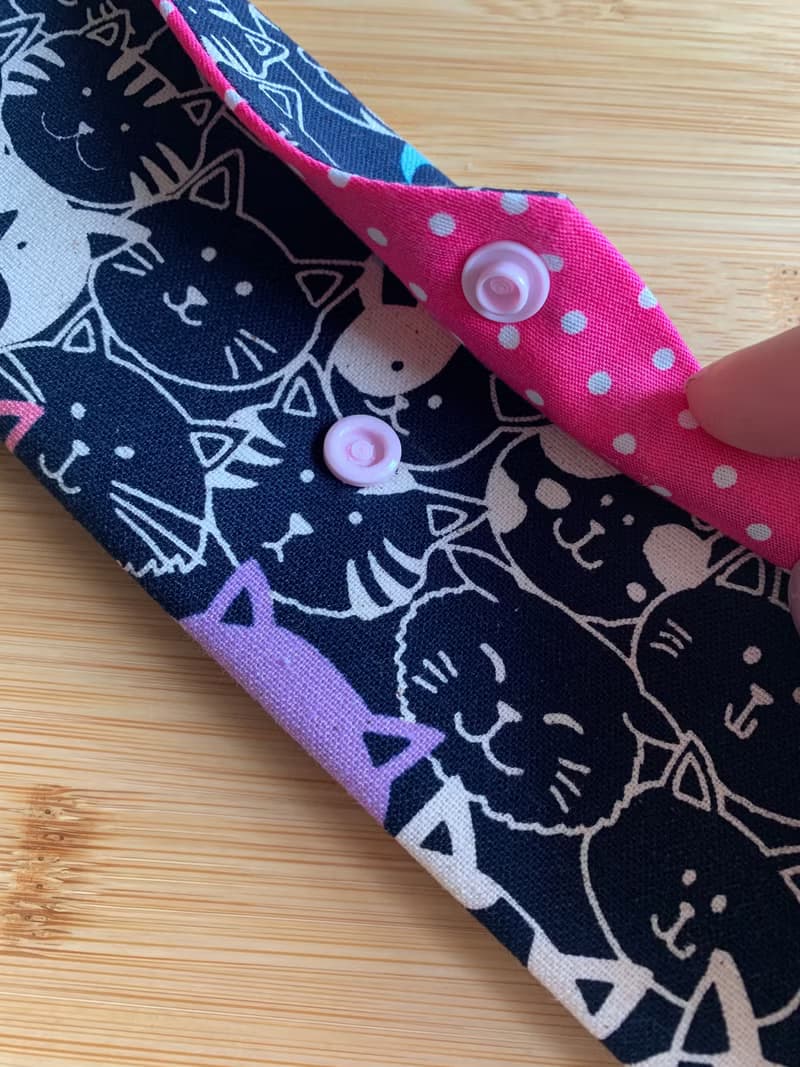 文青風環保筷袋 ~ 潮帥貓咪 深夜藍 收納 手作餐具袋