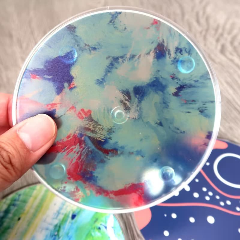 【聖誕節快速出貨畢業療癒禮物】繽紛系列/防水壓克力5入一組杯墊