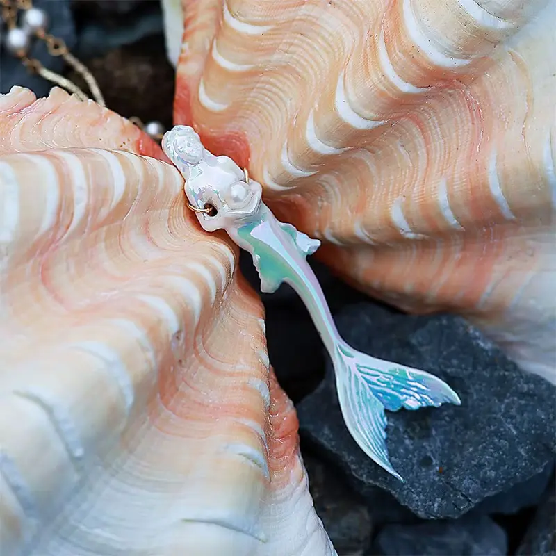 【美人魚】炫彩景德鎮陶瓷長短款項鏈毛衣鏈禮物