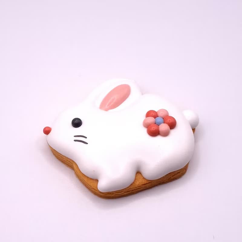 【溫蒂泡芙】天然梔子花色粉糖霜餅乾-中秋玉兔月餅款/收涎餅乾