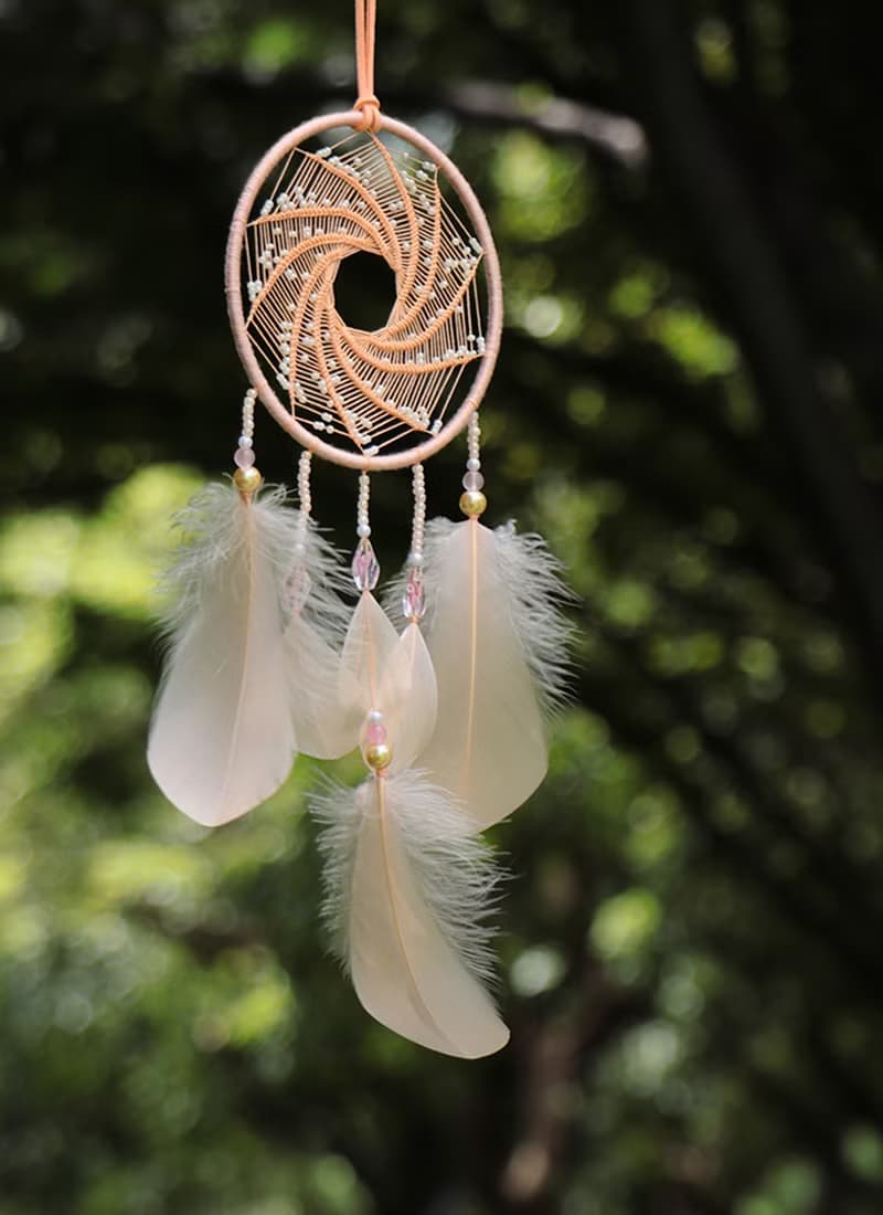星際軌道丨手工編織 捕夢網 Dreamcatcher-夕陽橘