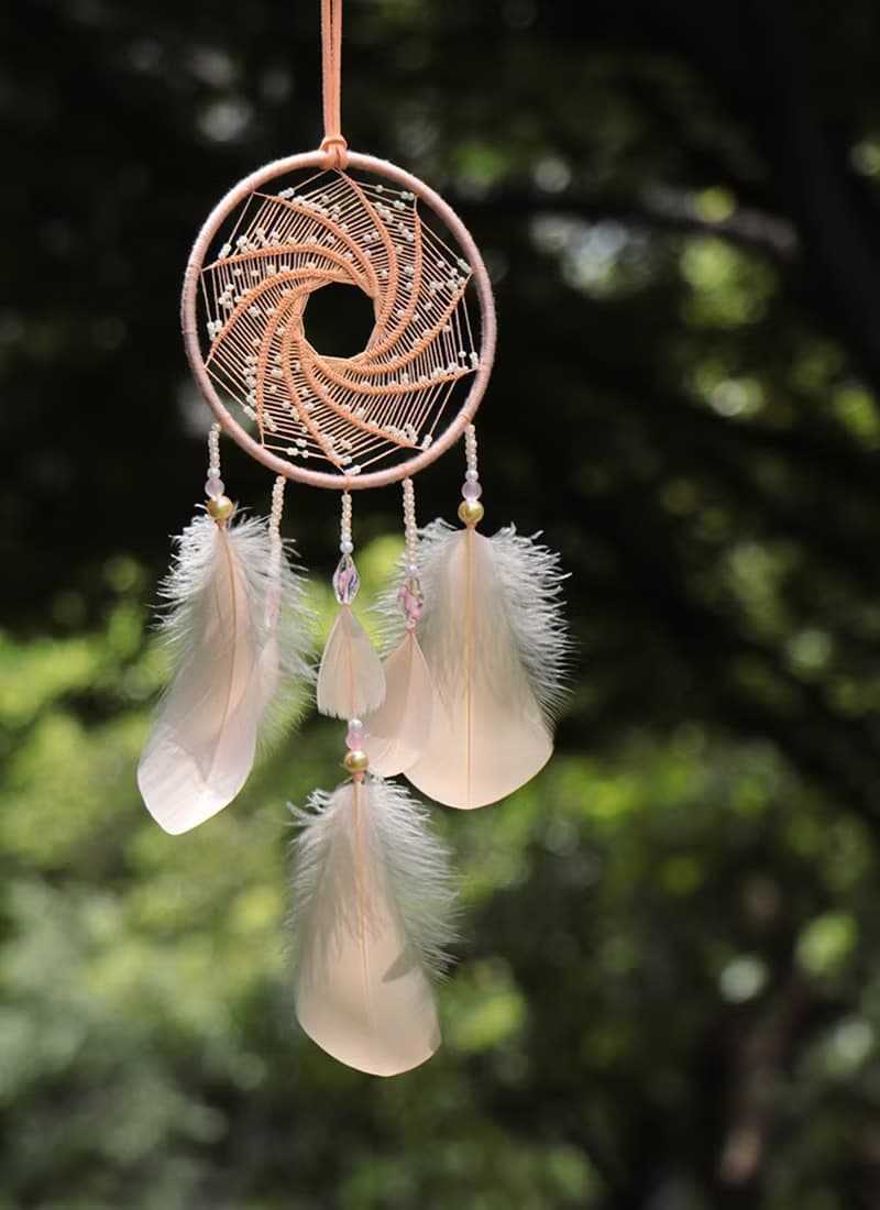 星際軌道丨手工編織 捕夢網 Dreamcatcher-夕陽橘