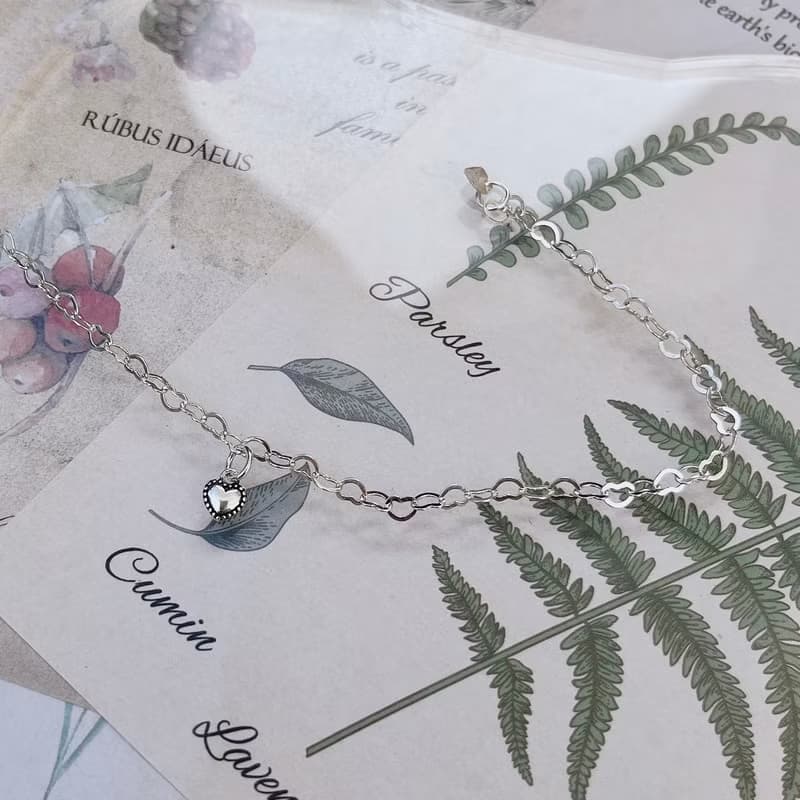 七月葉金工 / Attachment 2愛心手鍊 /925純銀手鍊