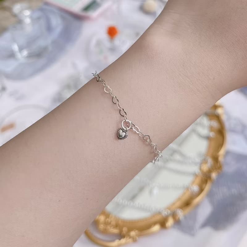 七月葉金工 / Attachment 2愛心手鍊 /925純銀手鍊