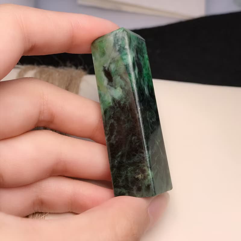 花青翡翠玉印章 | 天然緬甸玉A貨翡翠 | 送禮