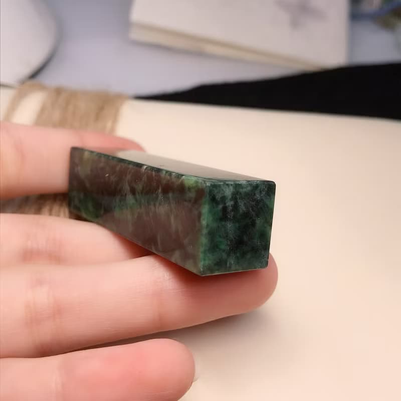 花青翡翠玉印章 | 天然緬甸玉A貨翡翠 | 送禮