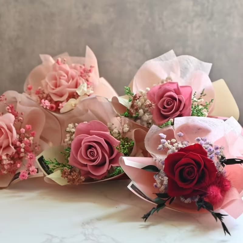 單朵永生玫瑰花束