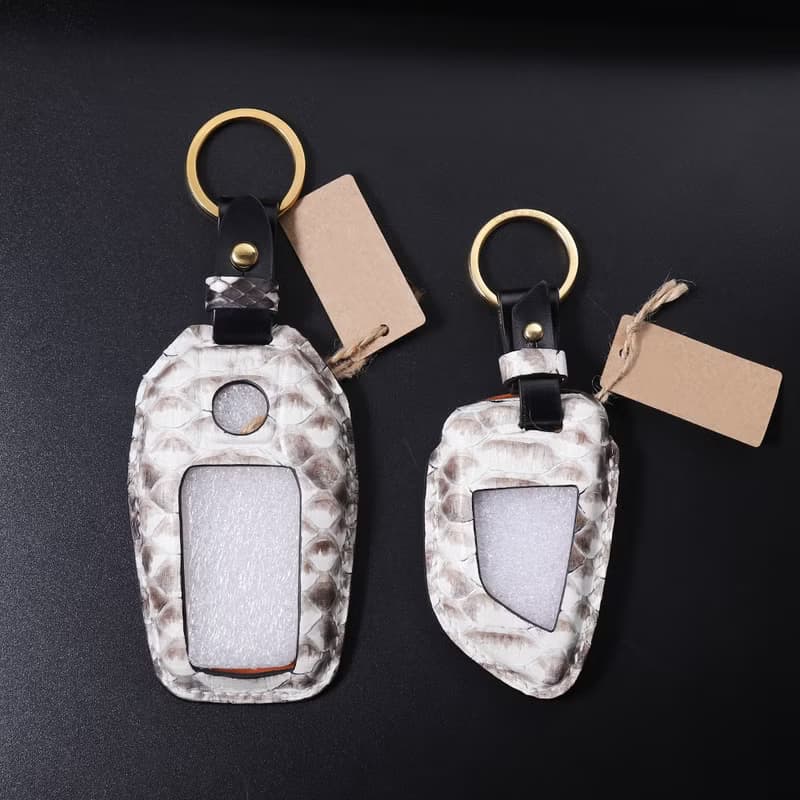 【瘋匠高端訂制】純手工鑰匙套For BMW寶馬 進口芒蛇眼鏡蛇鱷魚皮