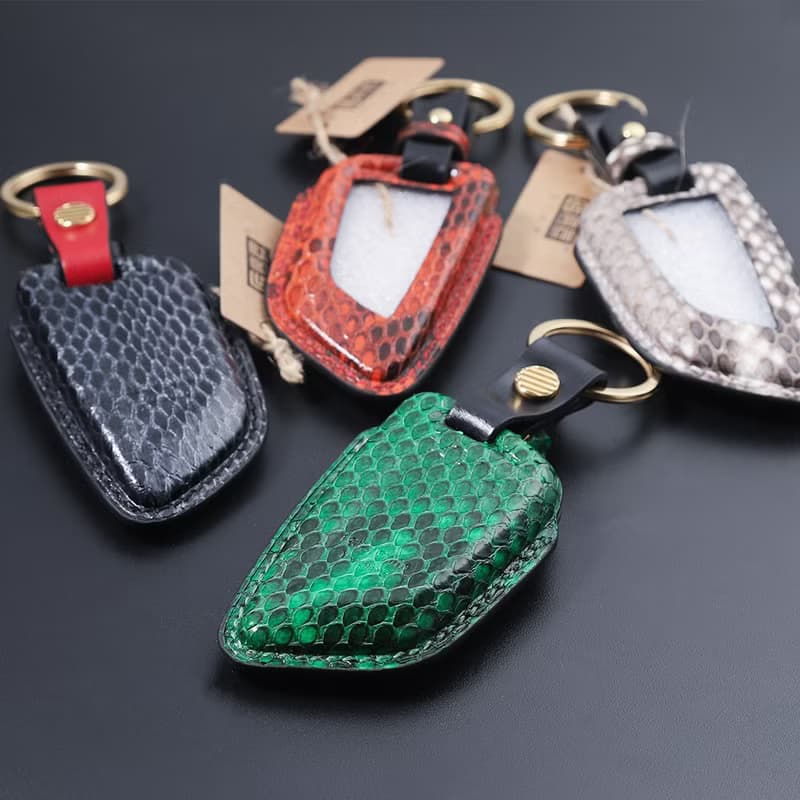 【瘋匠高端訂制】純手工鑰匙套For BMW寶馬 進口芒蛇眼鏡蛇鱷魚皮