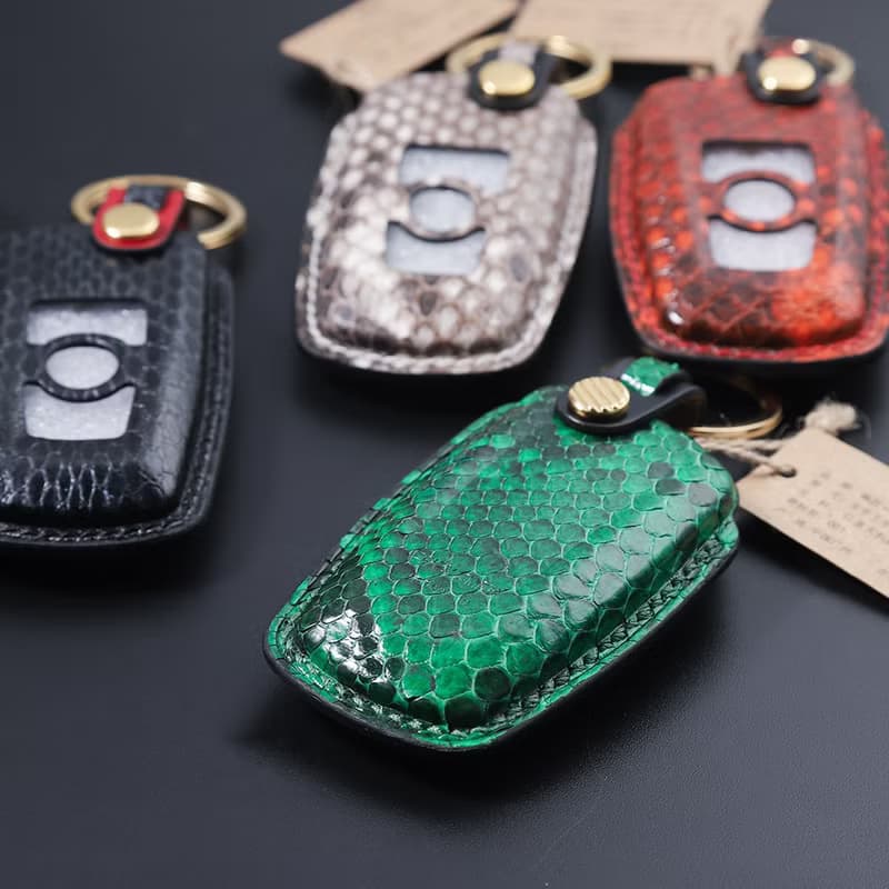【瘋匠高端訂制】純手工鑰匙套For BMW寶馬 進口芒蛇眼鏡蛇鱷魚皮
