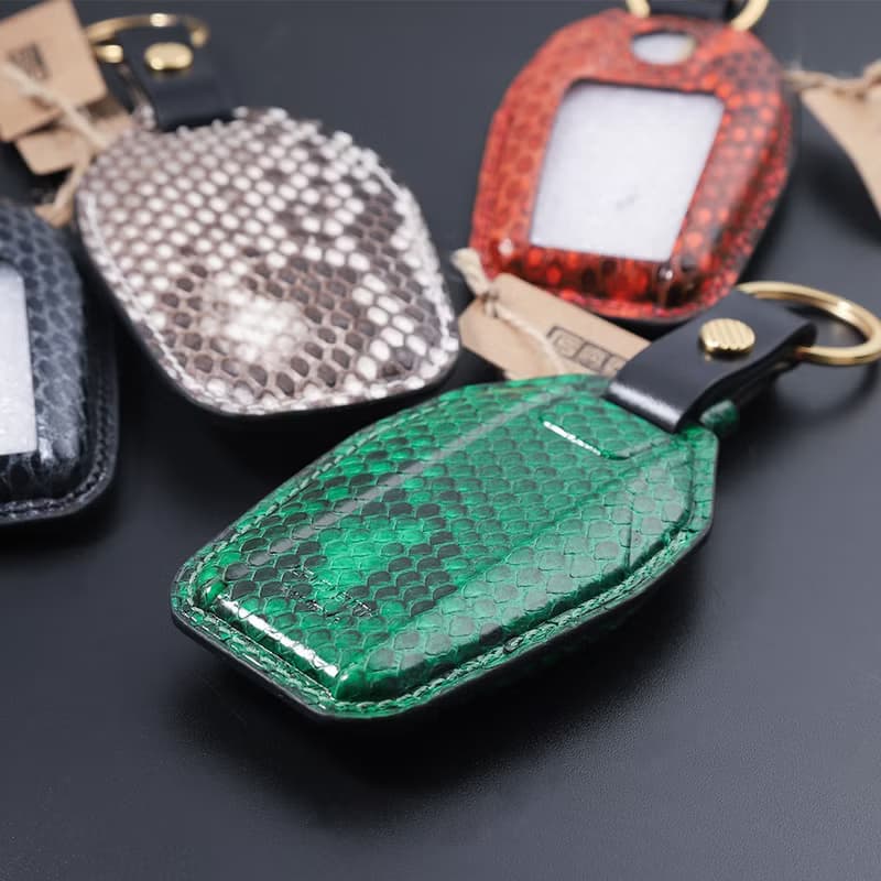 【瘋匠高端訂制】純手工鑰匙套For BMW寶馬 進口芒蛇眼鏡蛇鱷魚皮