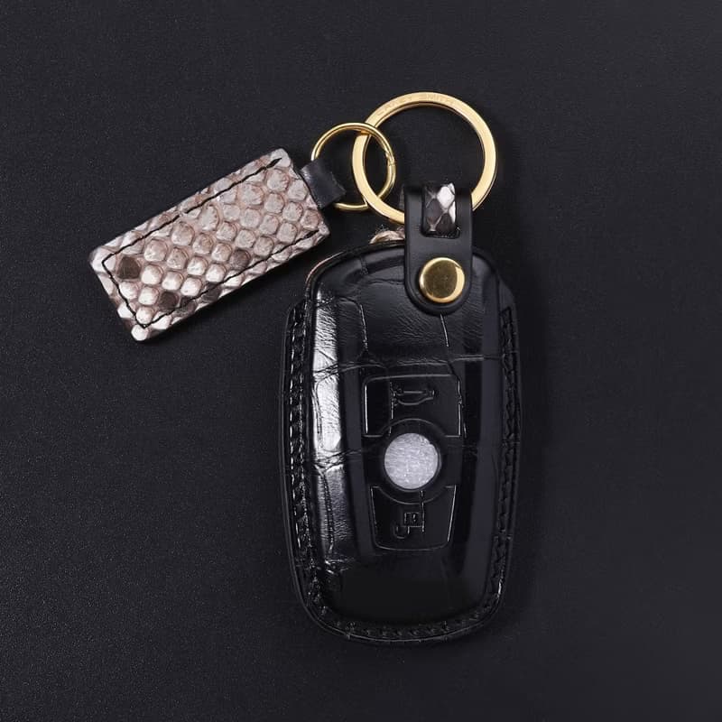 【瘋匠高端訂制】純手工鑰匙套For BMW寶馬 進口芒蛇眼鏡蛇鱷魚皮