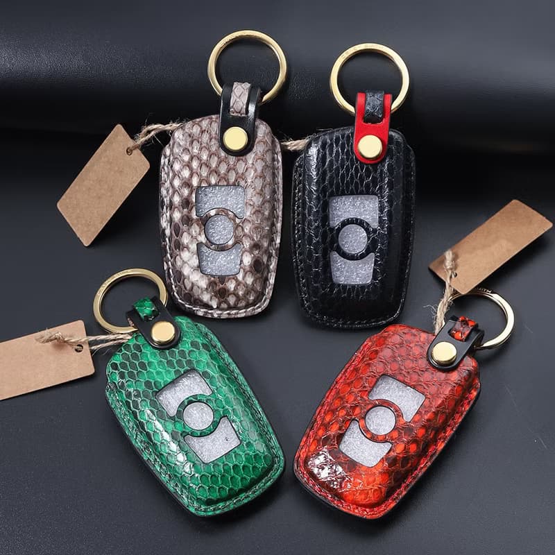 【瘋匠高端訂制】純手工鑰匙套For BMW寶馬 進口芒蛇眼鏡蛇鱷魚皮