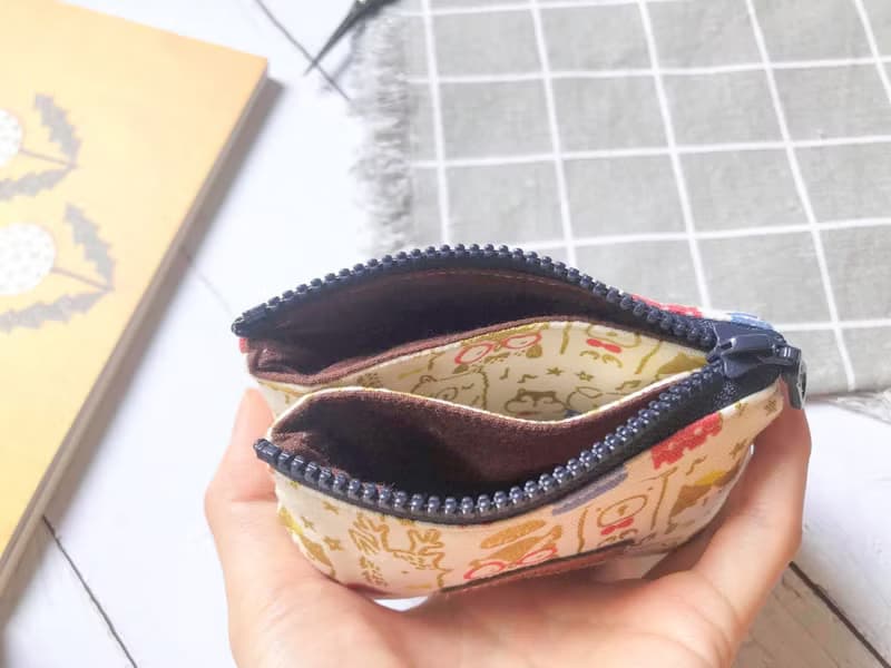 手作三層零錢包。燙金小動物