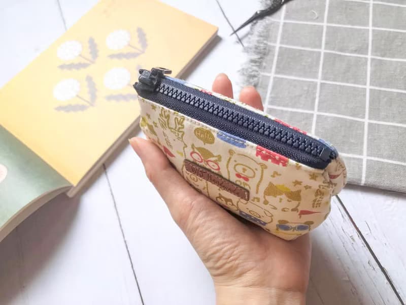手作三層零錢包。燙金小動物