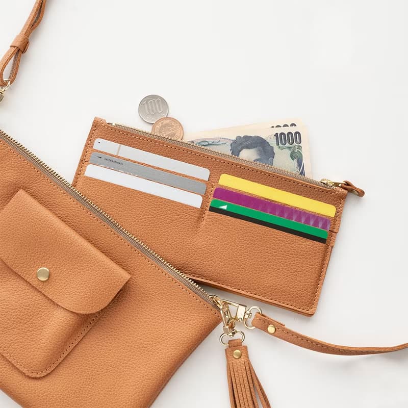 バッグインウォレット 【 シュリンクレザー 】 サブ財布 薄型 姫路レザー HS44K