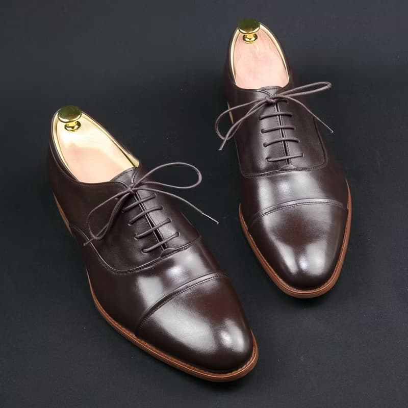 Captoe 經典橫飾牛津鞋-濃情巧克力