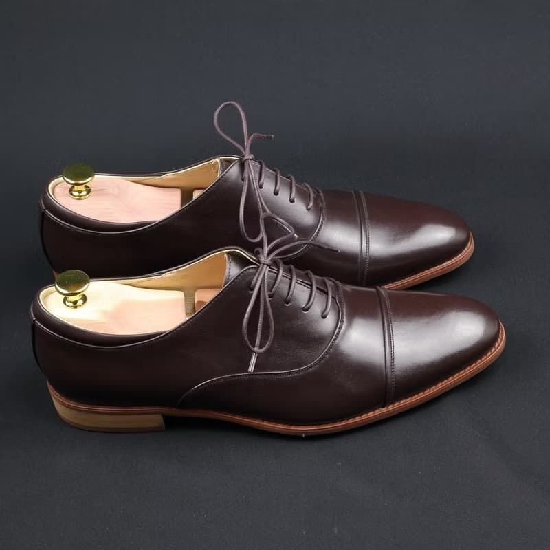 Captoe 經典橫飾牛津鞋-濃情巧克力
