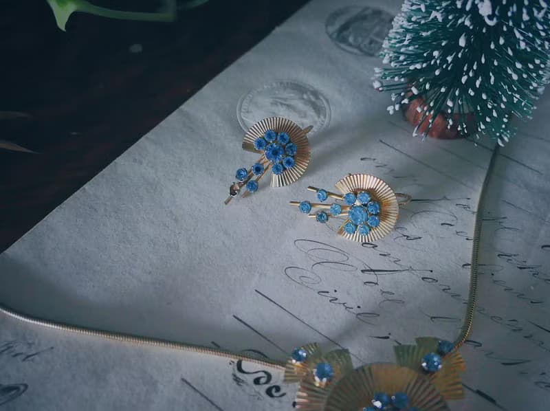 Krementz 摺扇圓舞套組 項鍊耳環－美國古董首飾 Vintage Jewelry