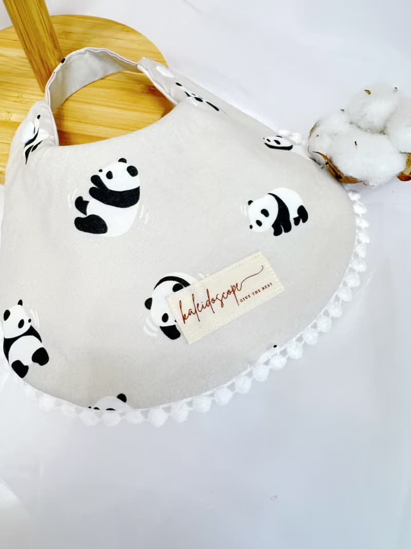 熊貓的第一件禮物 手作圍兜 彌月禮物