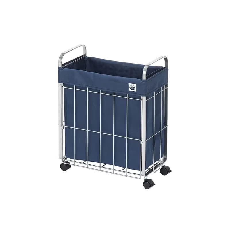 日本squ+ SUN&WASSER鐵線摺疊洗衣籃/置物籃(附輪)-25L-多色可選