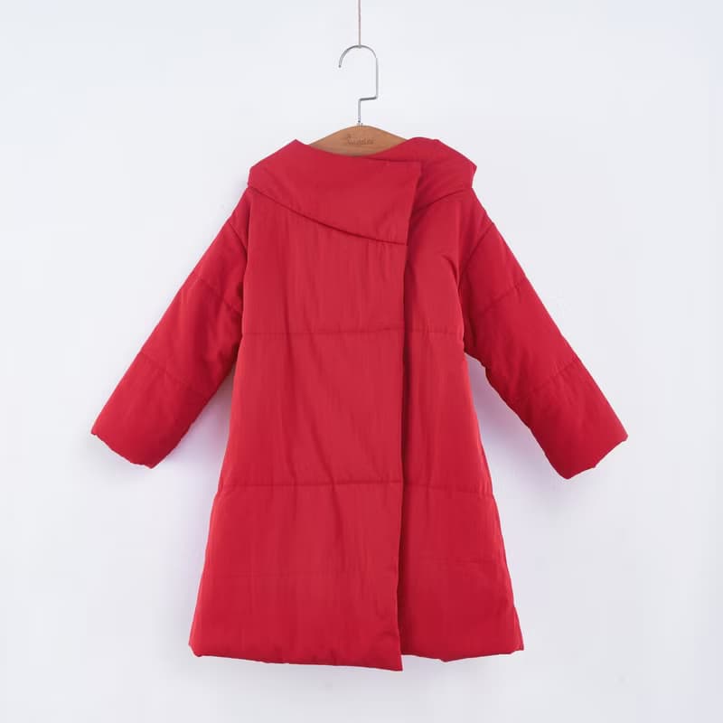 立領連帽長版泡芙大衣