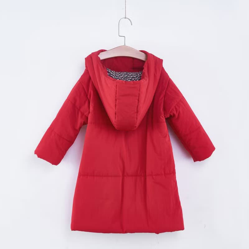 立領連帽長版泡芙大衣