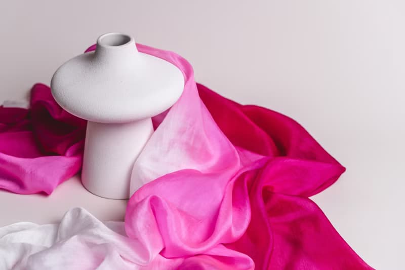 100% Mulberry Silk Scarf – Hand Dyed, Lightweight, Hot Pink Ombre