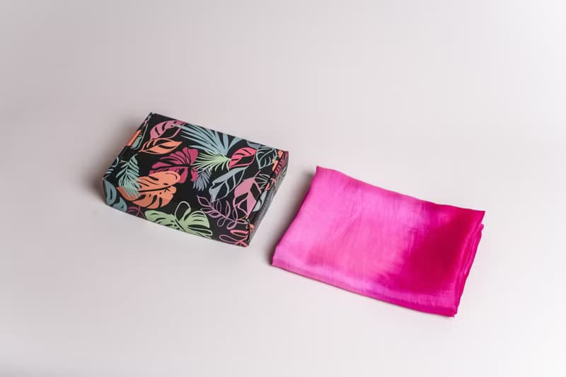 100% Mulberry Silk Scarf – Hand Dyed, Lightweight, Hot Pink Ombre
