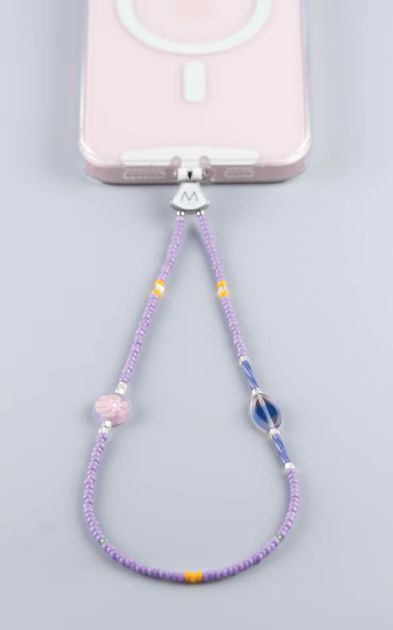 M.Beads 日本串珠手機手鏈 /手機鍊 /手機吊飾 Liliac