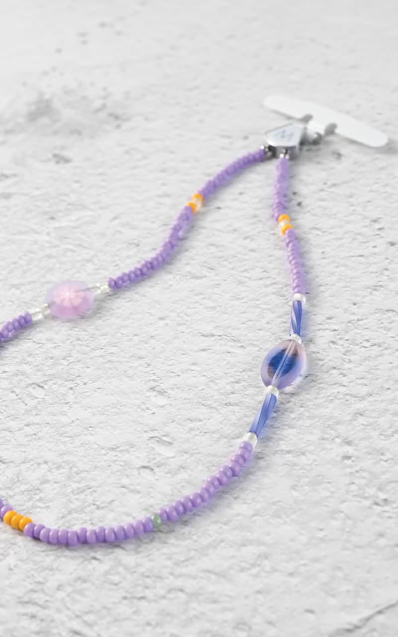 M.Beads 日本串珠手機手鏈 /手機鍊 /手機吊飾 Liliac