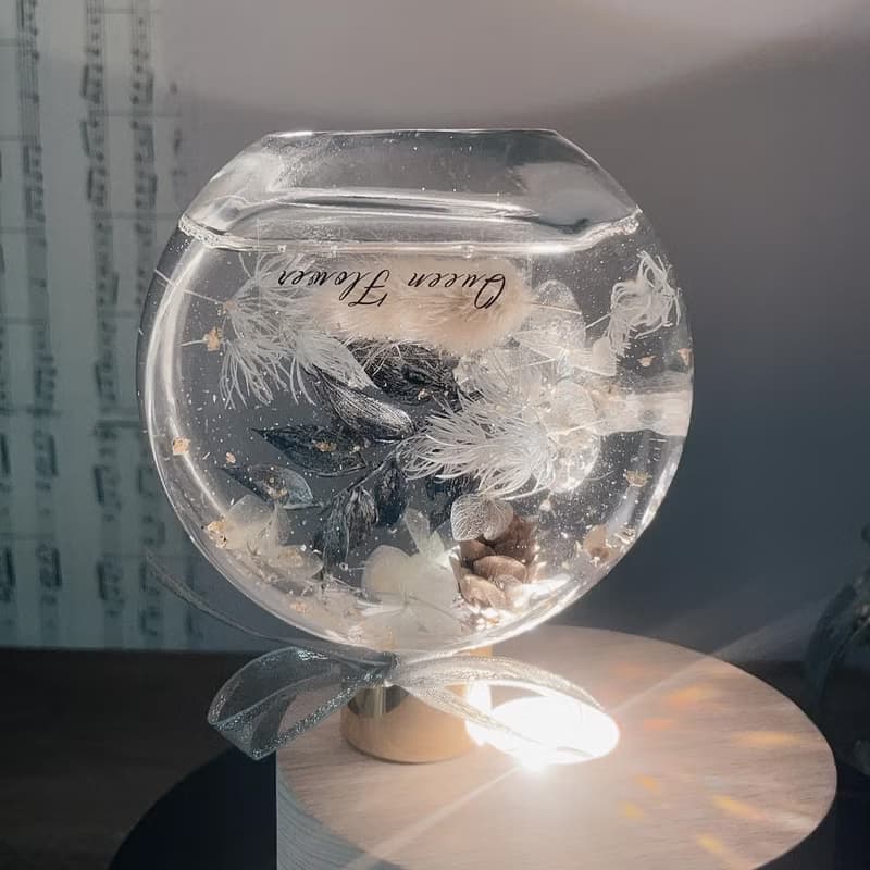 畢業花禮/母親節花禮/浮游花夜燈/乾燥花/永生花/附包裝/可充電