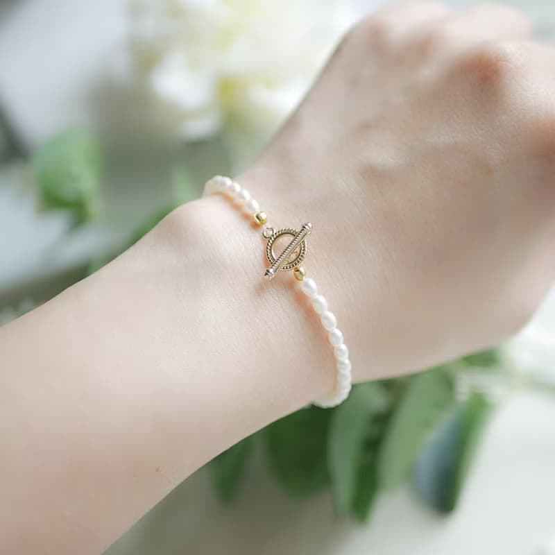 幸せな家庭を築,天使の石 アクアマリンと良質パールのマンテルブレスレット 3月誕生石