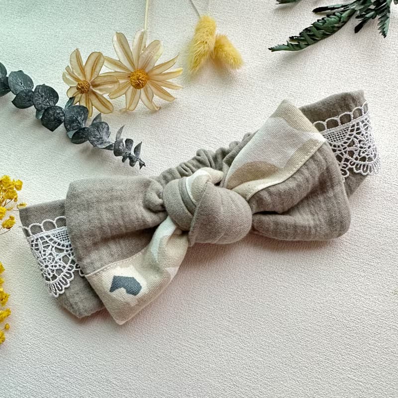 日本花布/新生兒彌月禮盒/蕾絲花兜/蝴蝶結平安福袋/蝴蝶結髮帶