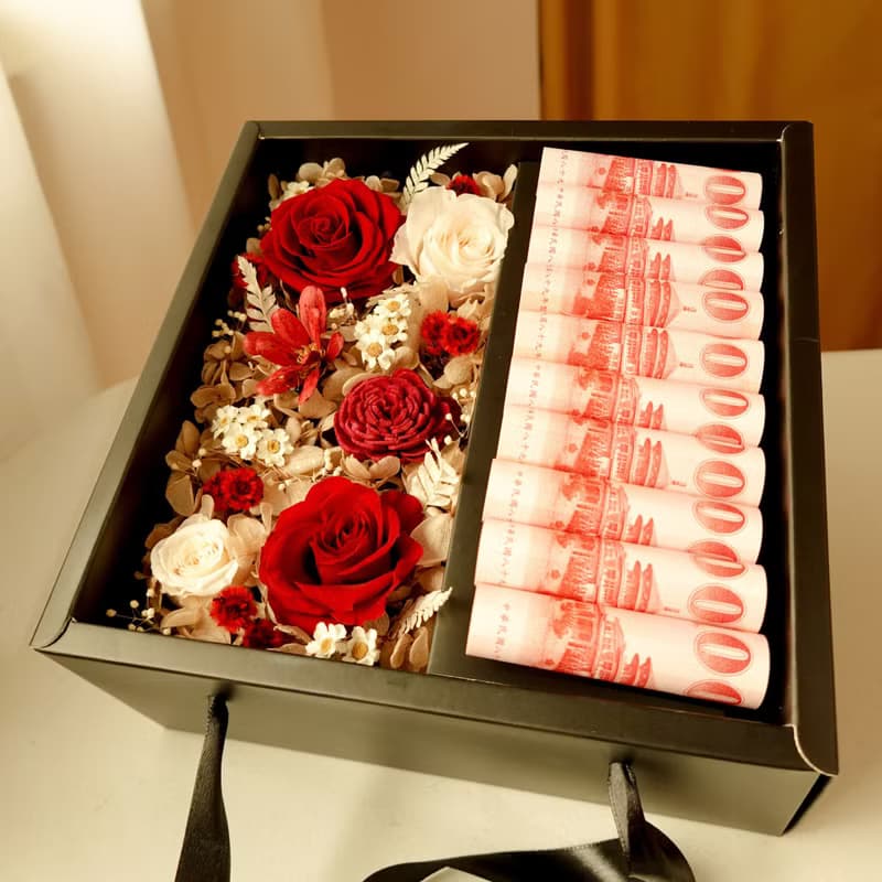 有錢花盒-方形黑紅款