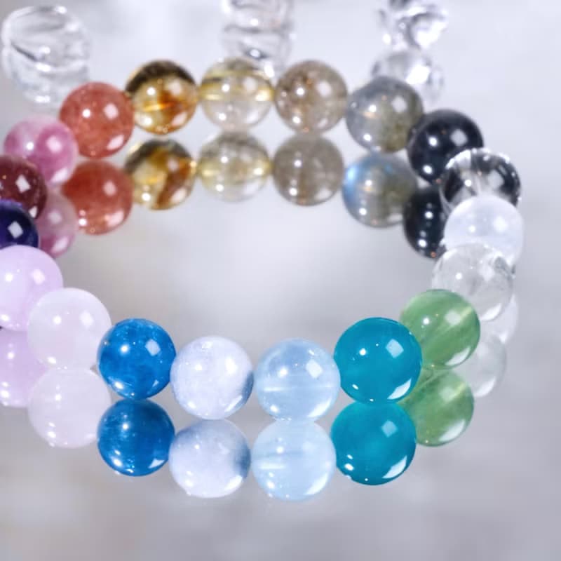 【七彩臻福】10mm 多巴胺彩虹多寶天然水晶手鍊 新年招財開運飾品