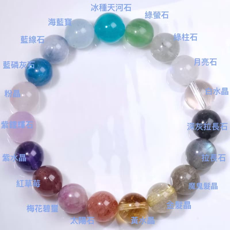 【七彩臻福】10mm 多巴胺彩虹多寶天然水晶手鍊 新年招財開運飾品