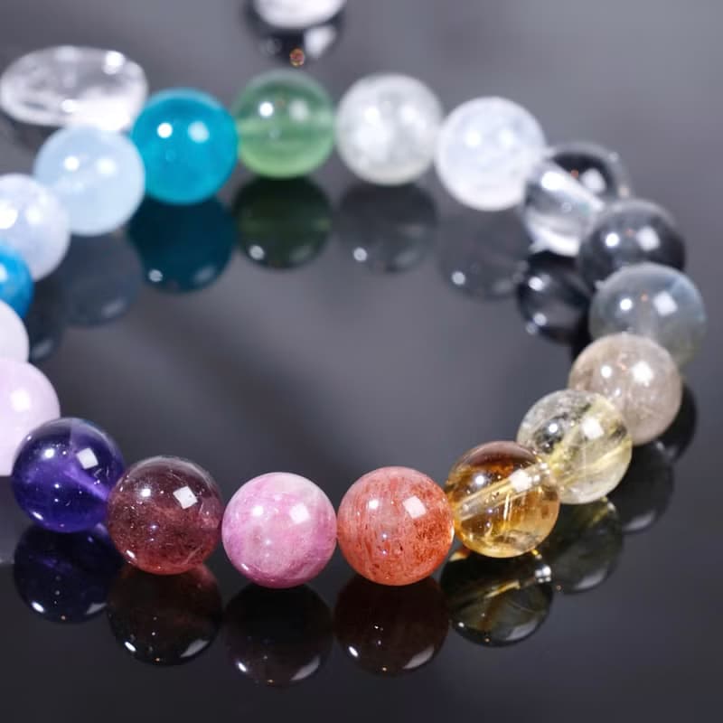 【七彩臻福】10mm 多巴胺彩虹多寶天然水晶手鍊 新年招財開運飾品