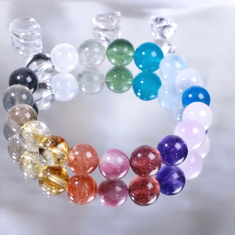 【七彩臻福】10mm 多巴胺彩虹多寶天然水晶手鍊 新年招財開運飾品