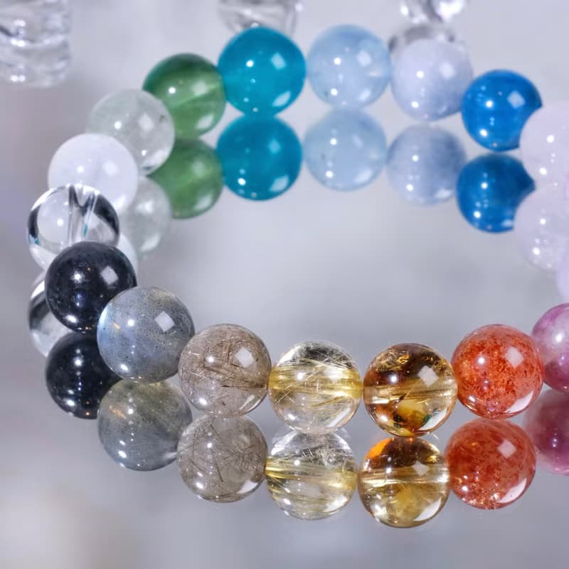 【七彩臻福】10mm 多巴胺彩虹多寶天然水晶手鍊 新年招財開運飾品