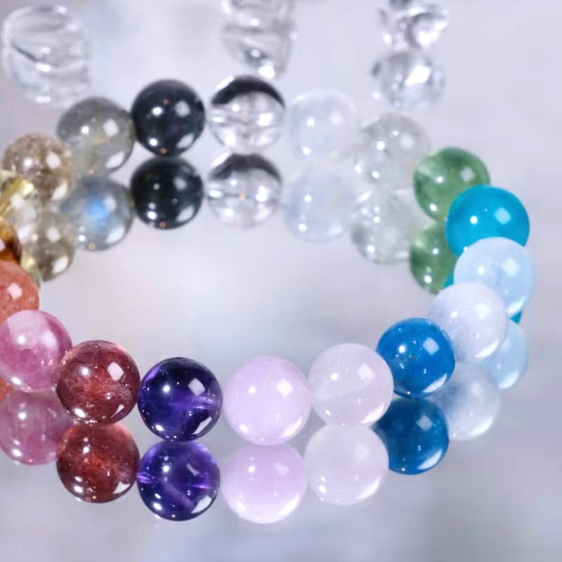 【七彩臻福】10mm 多巴胺彩虹多寶天然水晶手鍊 新年招財開運飾品