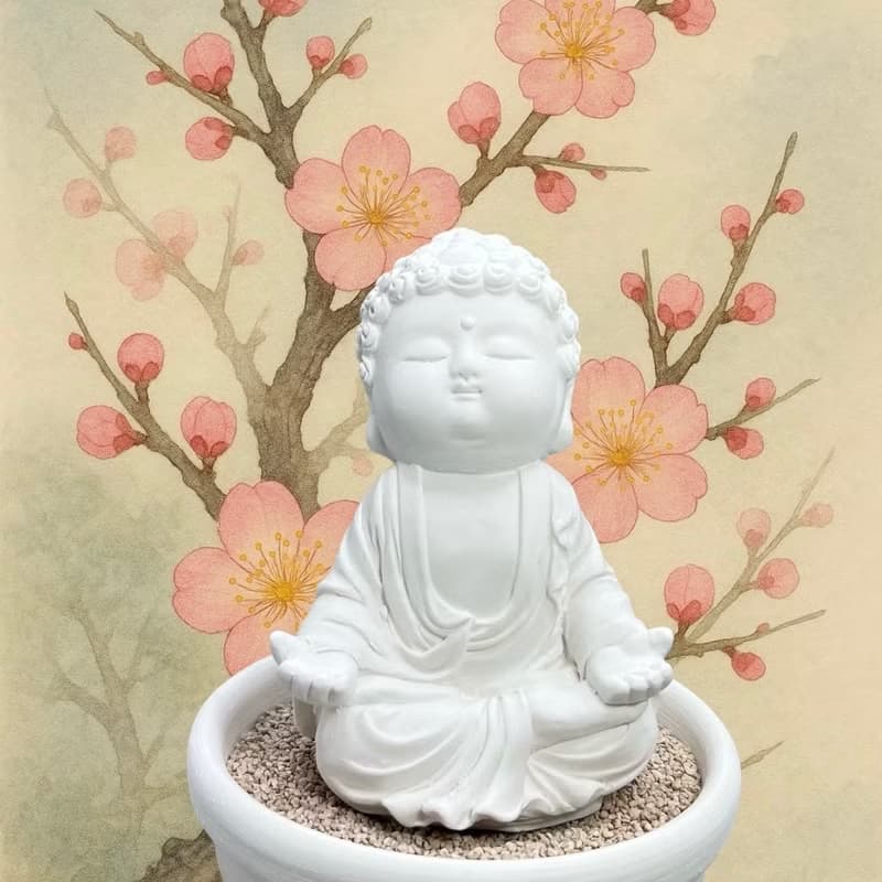 淨念吉祥小佛之衲靜小盤套組 珪藻粒香氛擴香盤 禪風香氛小物
