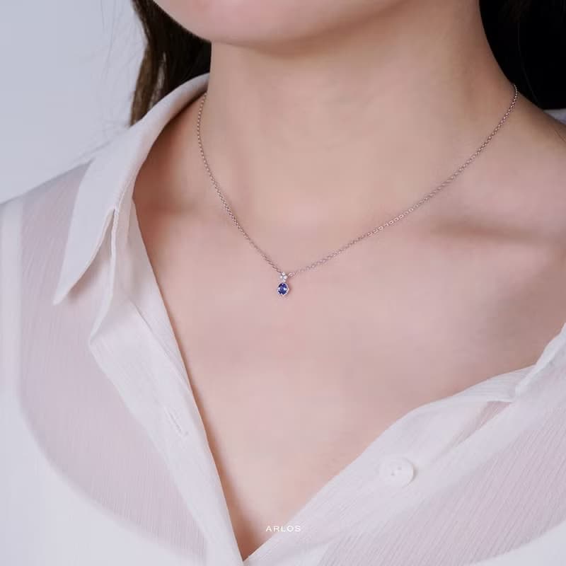 L'amour 法式浪漫項鏈 (白金色)