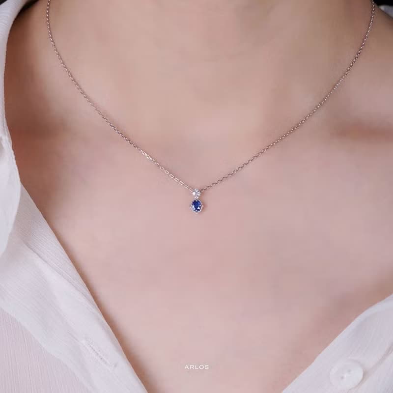 L'amour 法式浪漫項鏈 (白金色)